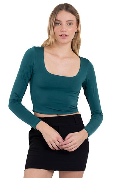 Top manga larga liso sold by Shasa