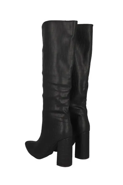 Bota larga tacón corte croco sold by Shasa product image thumbnail 3