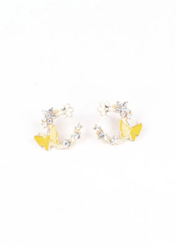 Aretes Circulo Mariposa Color sold by Shasa