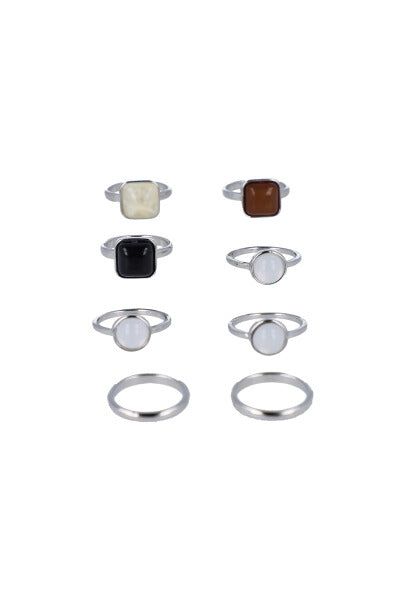 Set 8 anillos gemas sold by Shasa