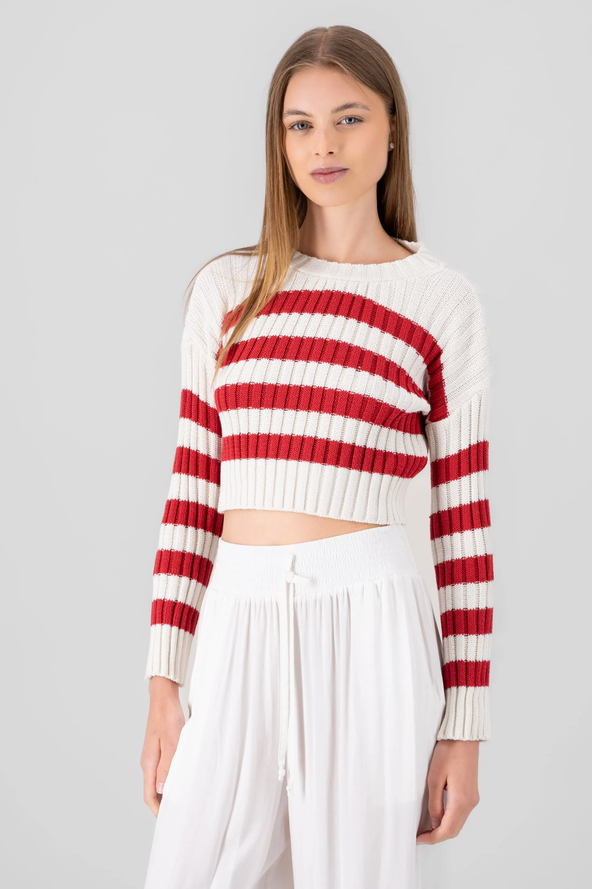 Suéter crop rayas bicolor sold by Shasa product image thumbnail 3