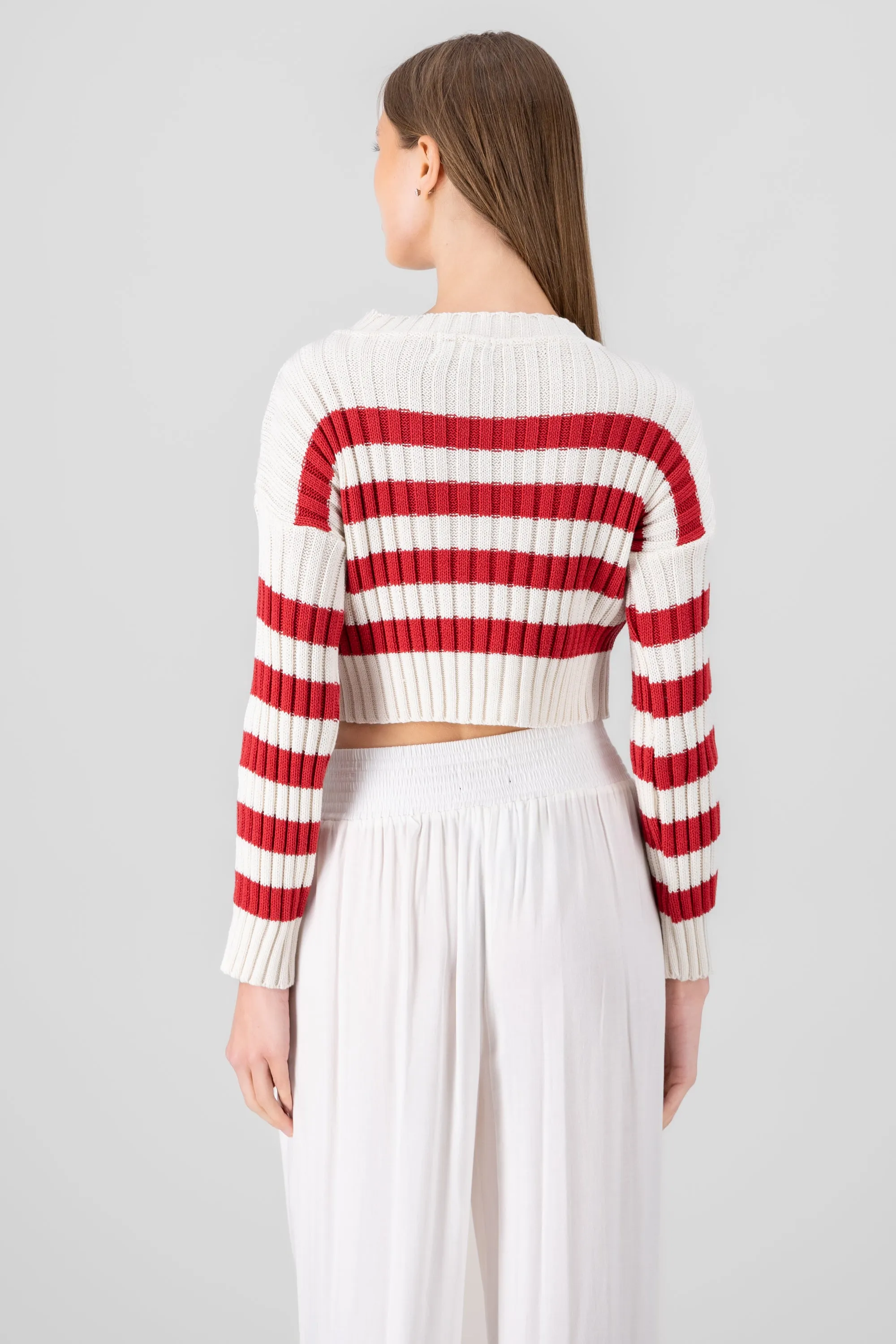 Suéter crop rayas bicolor sold by Shasa product image thumbnail 4