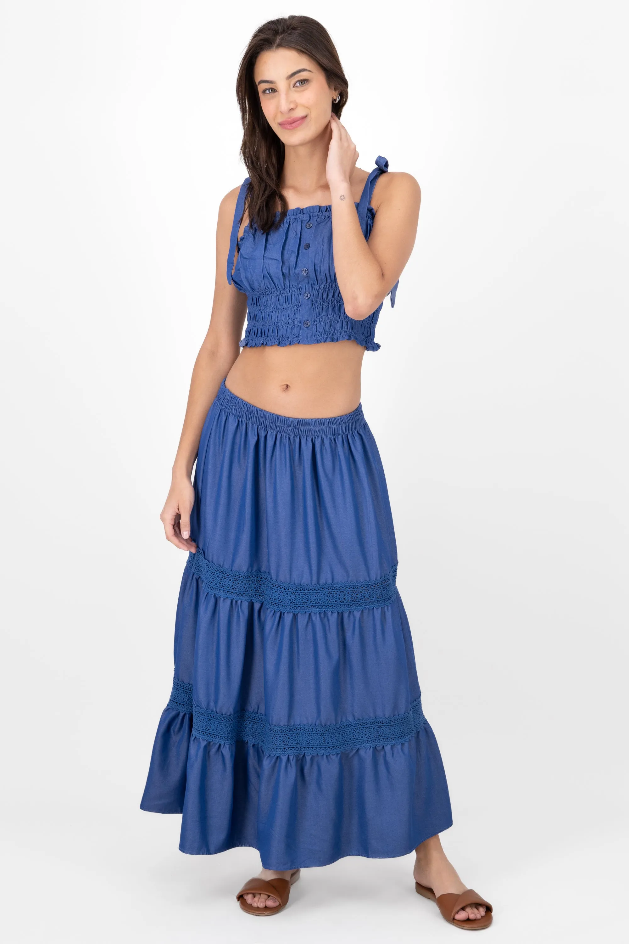 Falda Midi Cortes sold by Shasa