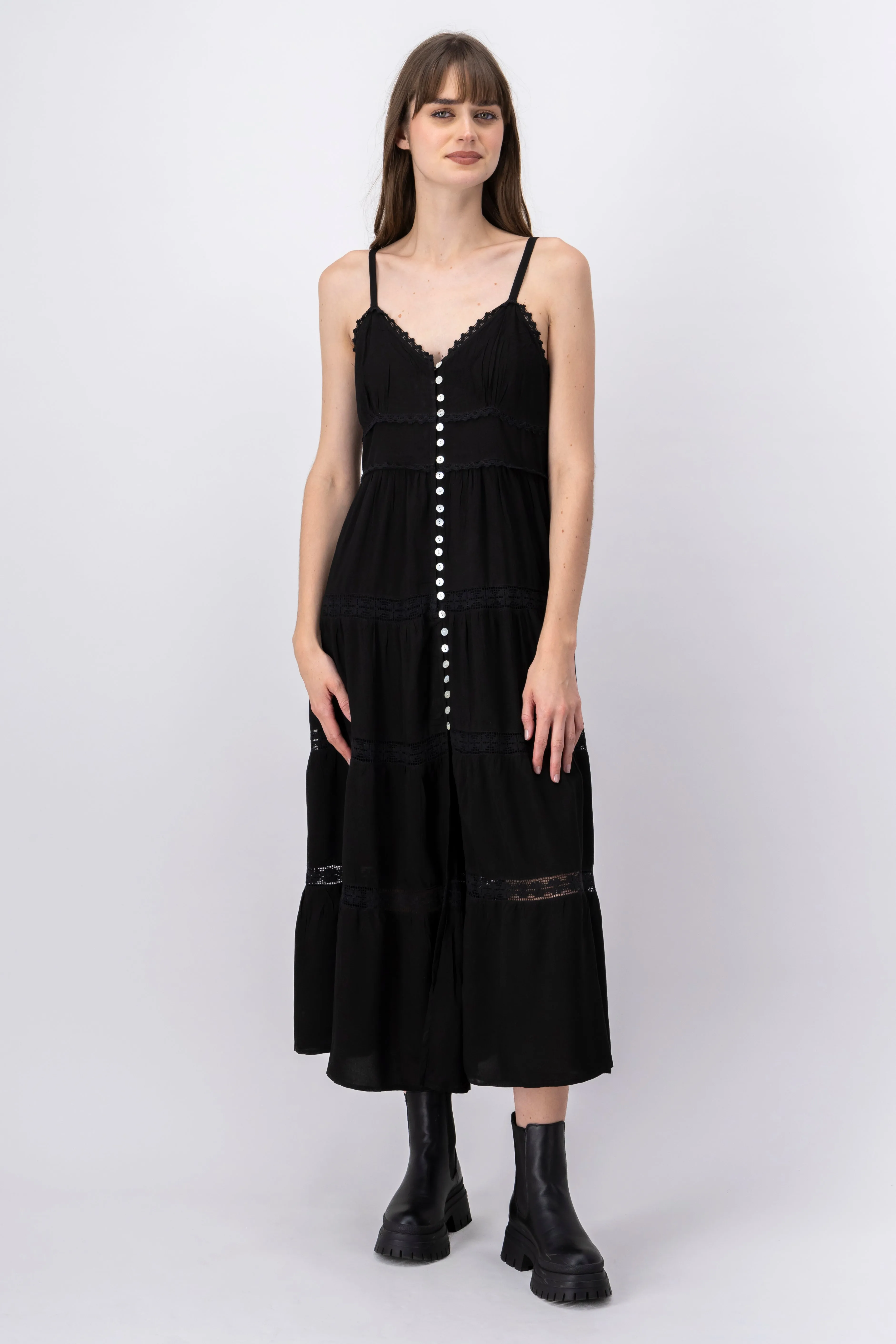 Vestido acanalado botones laterales sold by Shasa