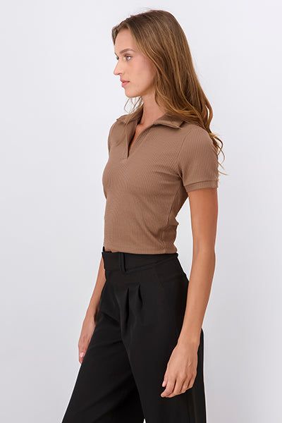 Top Cuello Polo Acanalado Textura sold by Shasa product image thumbnail 3