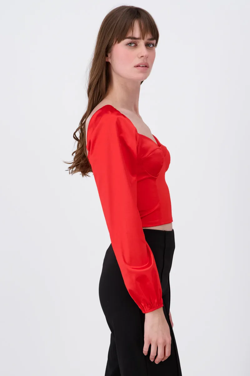Blusa crop bustier satín sold by Shasa product image thumbnail 3