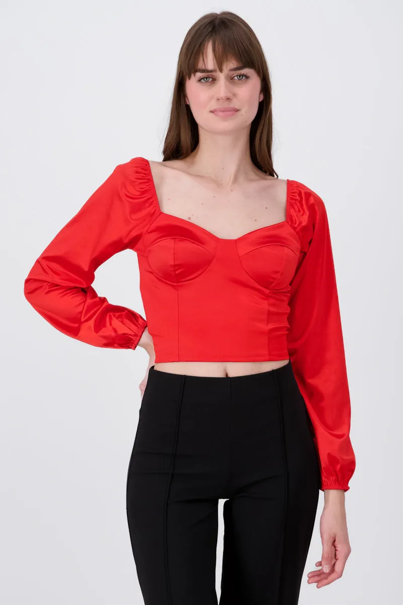 Blusa crop bustier satín sold by Shasa product image thumbnail 2