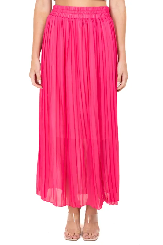 Falda midi tableada mesh sold by Shasa