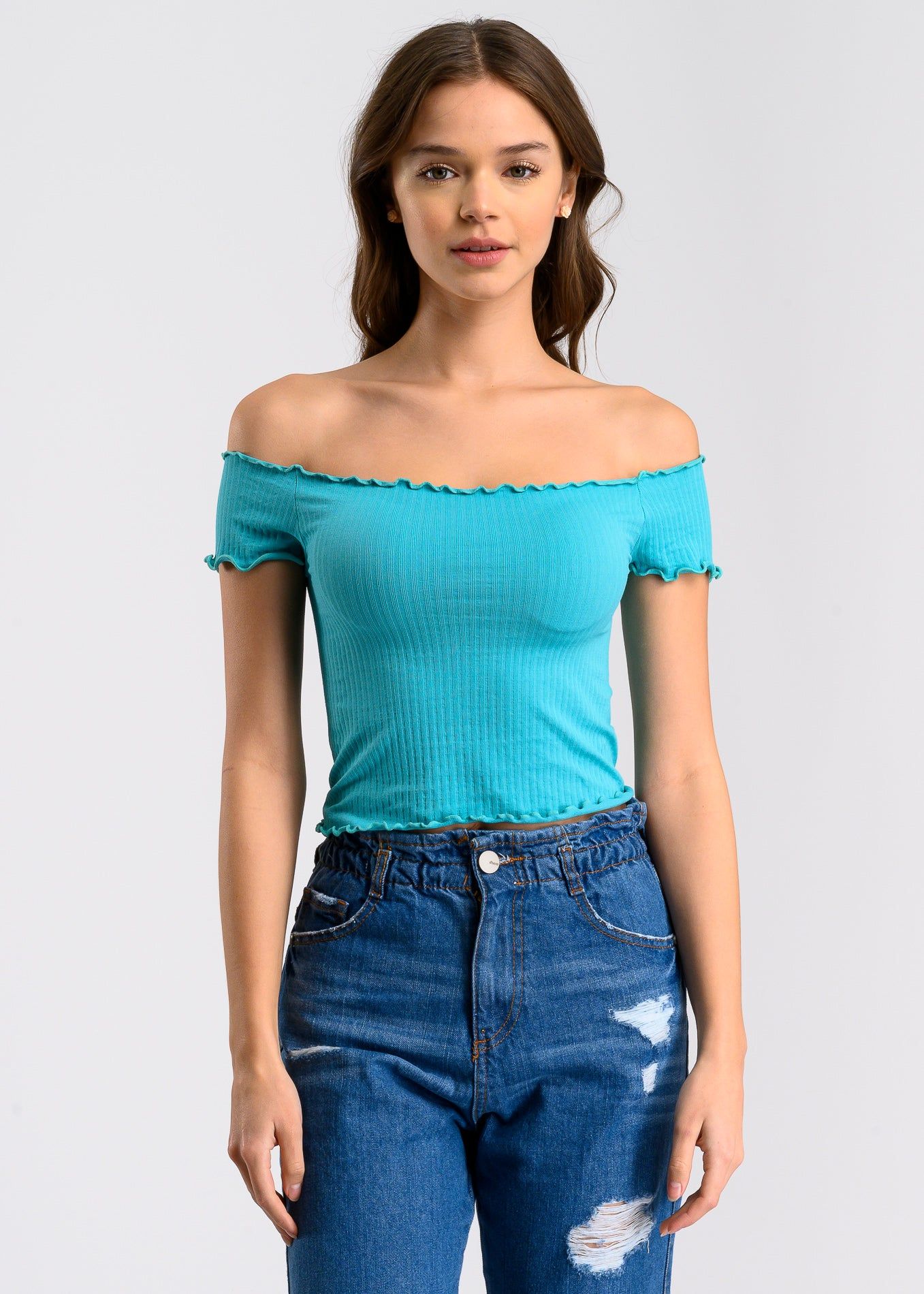 Top acanalado hombros descubiertos sold by Shasa product image thumbnail 2