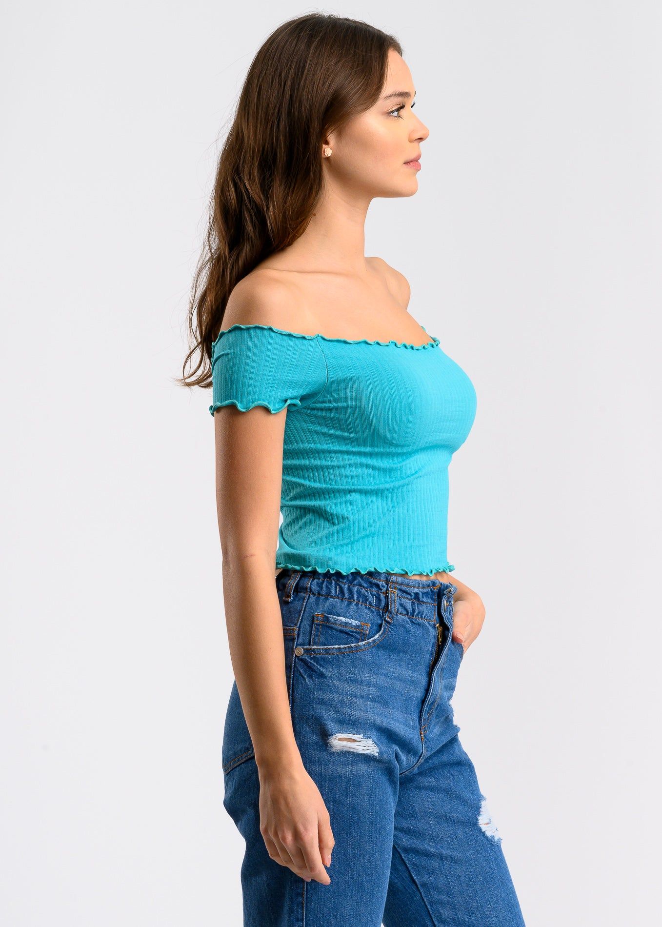 Top acanalado hombros descubiertos sold by Shasa product image thumbnail 3