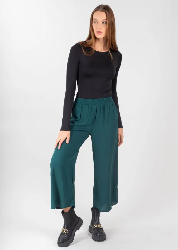 Pantalón Wide Leg Cintura Alta Fruncida sold by Shasa