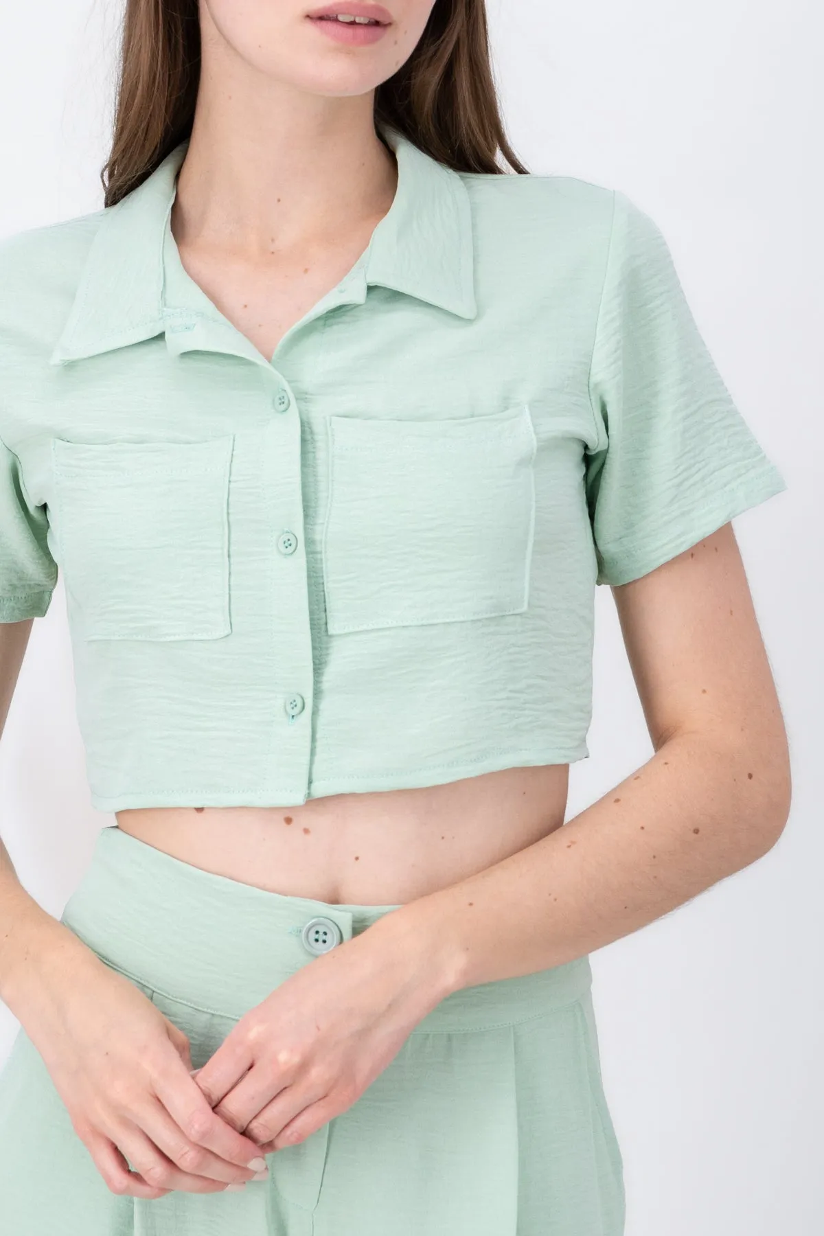 Camisa Crop Bolsillos sold by Shasa product image thumbnail 5