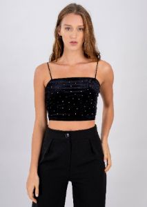 Top terciopelo brillos sold by Shasa
