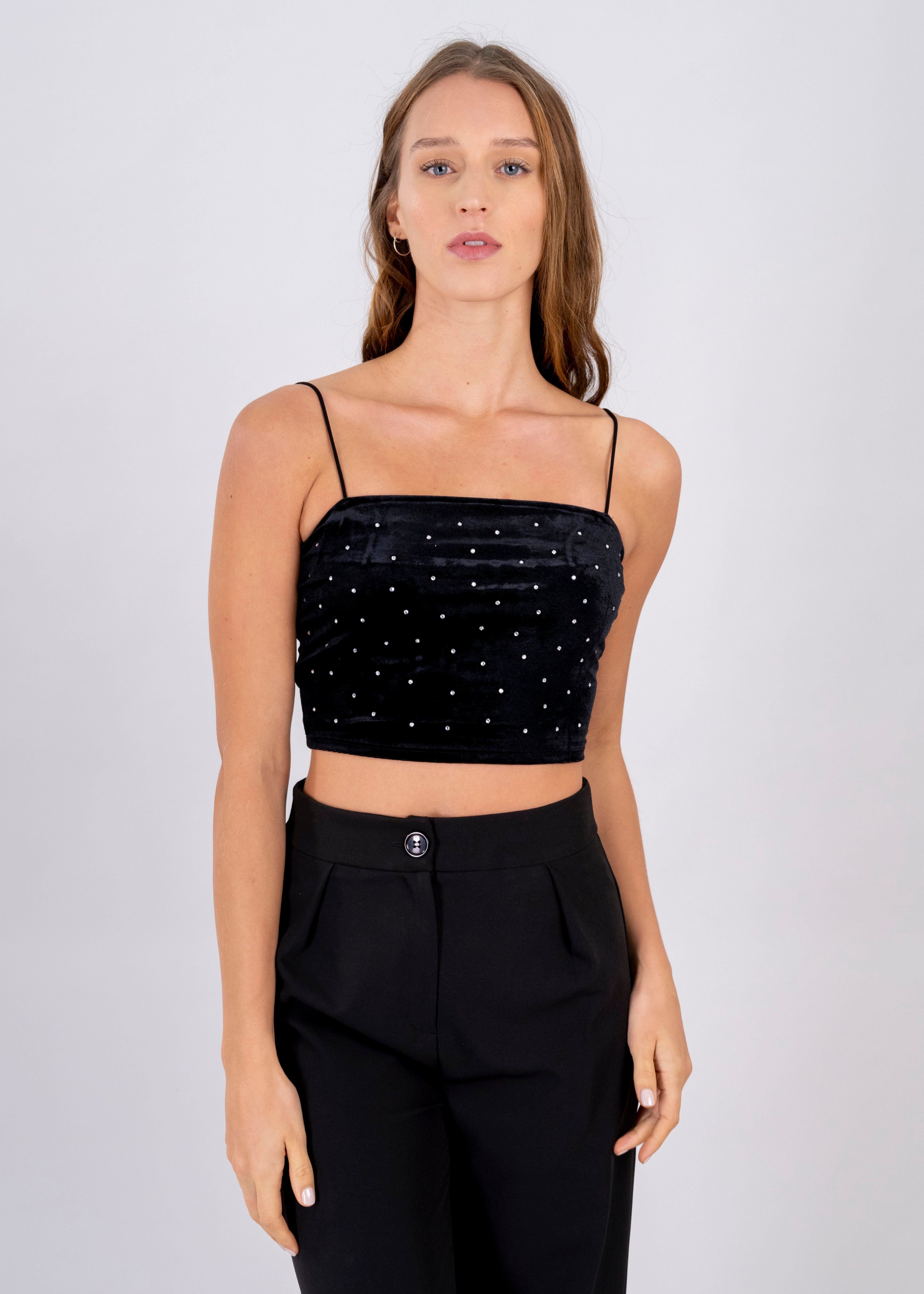 Top terciopelo brillos sold by Shasa