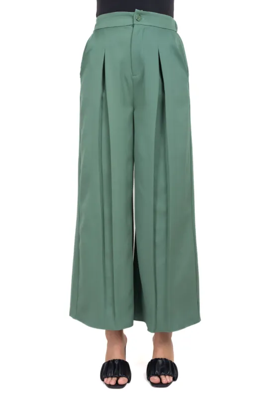 Pantalón recto amplio plisado sold by Shasa