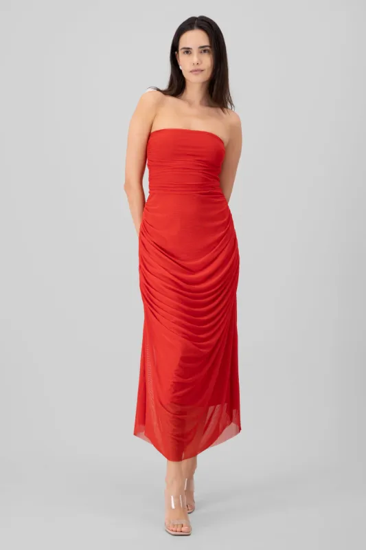 Maxi Vestido Liso Mesh Strapless sold by Shasa