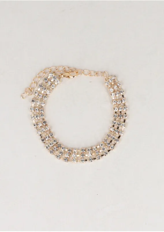 Pulsera 3 Lineas Brillos sold by Shasa