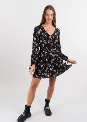 Vestido mini abullonado flores sold by Shasa