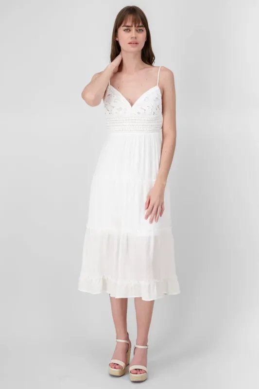 Vestido Maxi Detalle Crochet sold by Shasa