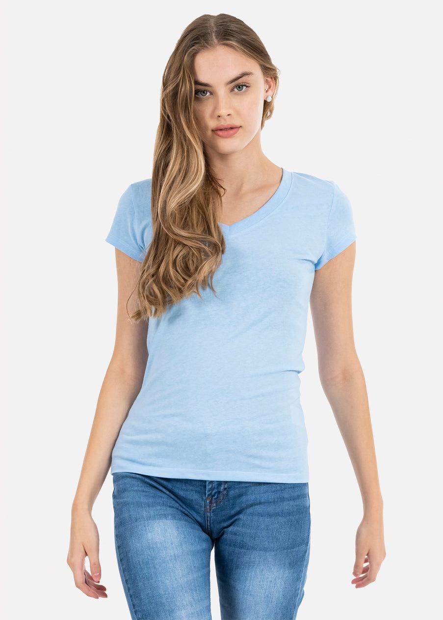 Blusa manga corta cuello v sold by Shasa