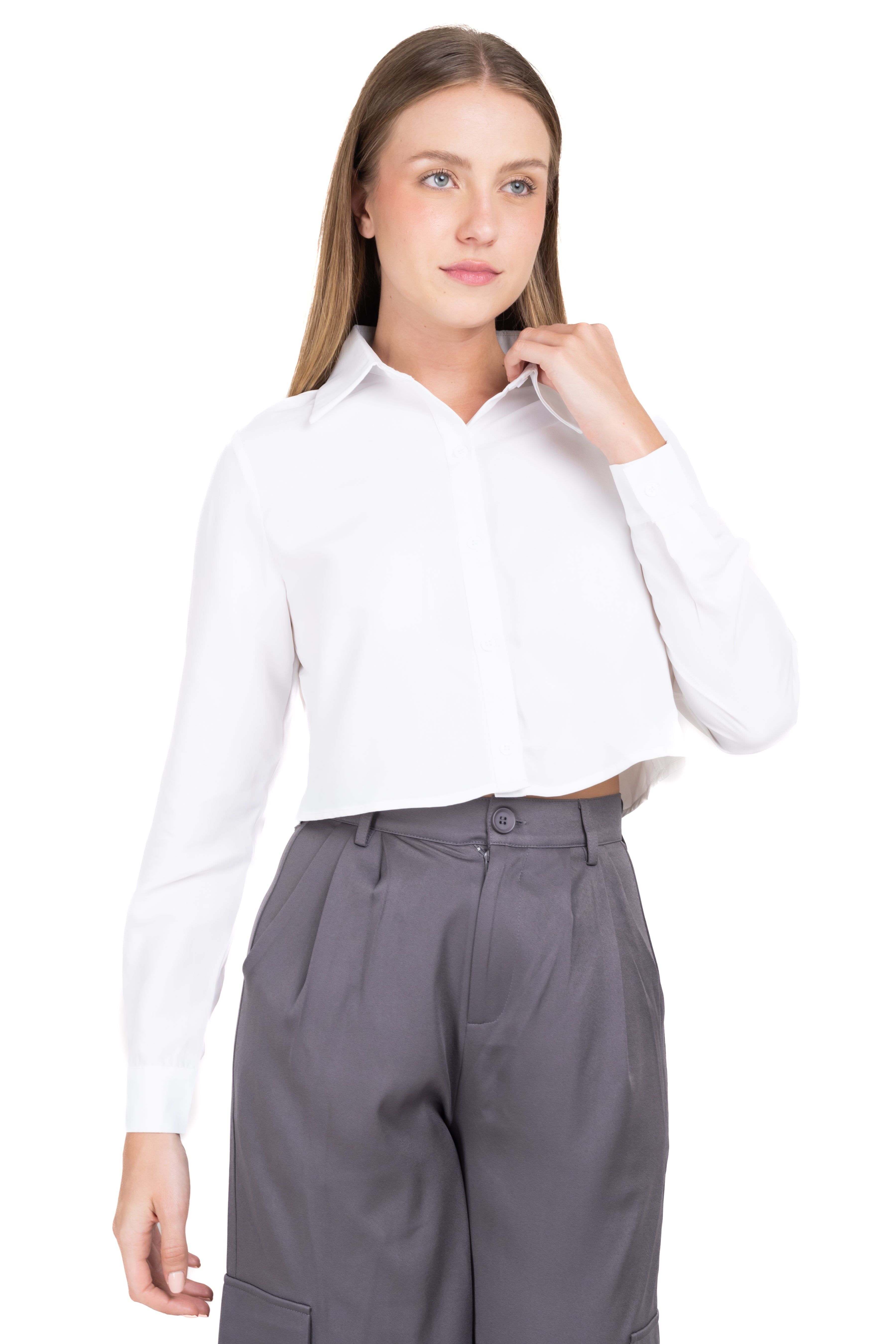 Camisa crop tejido popelina sold by Shasa product image thumbnail 2