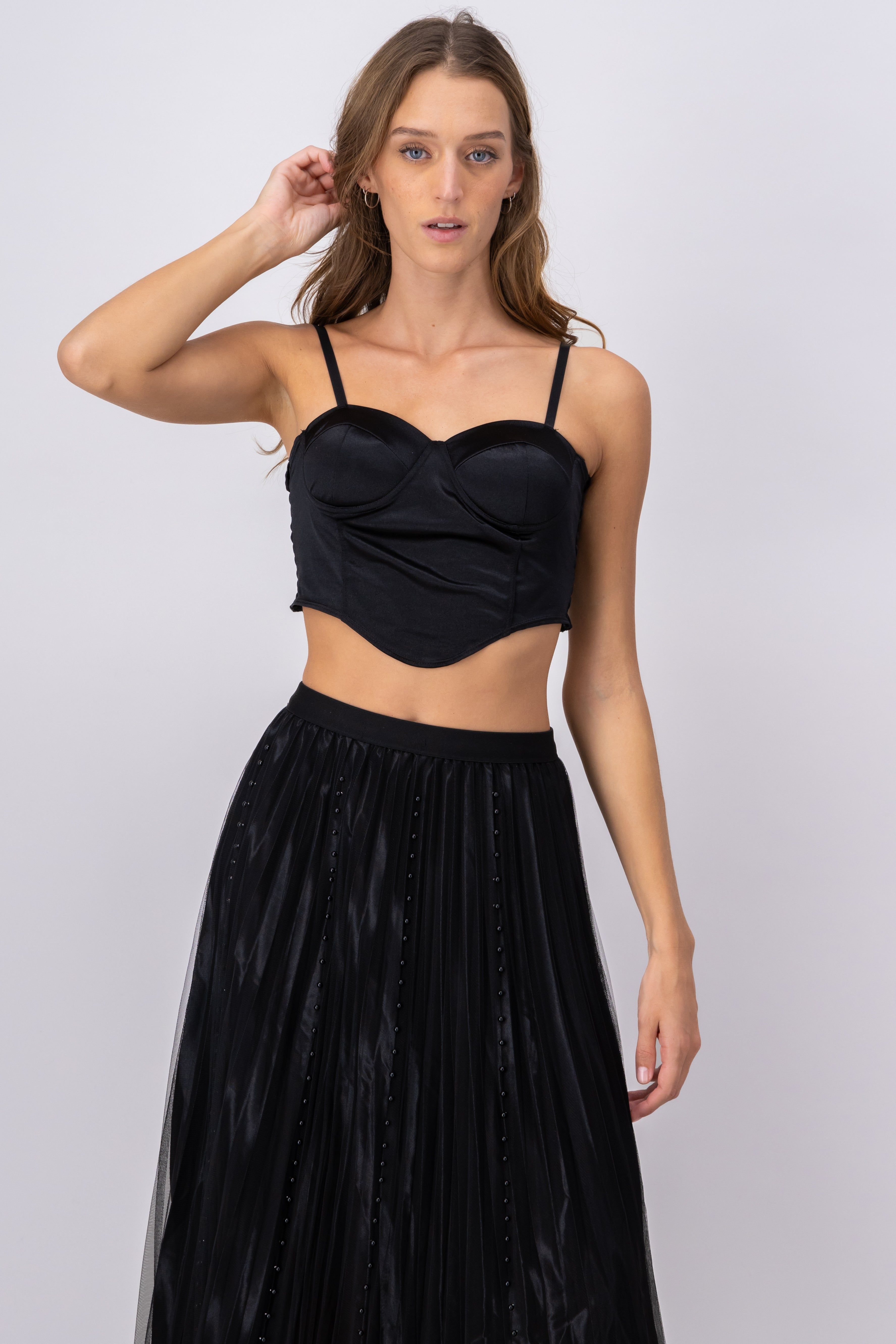 Top corset con copas satin sold by Shasa