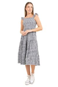 Vestido midi olanes cuadros sold by Shasa
