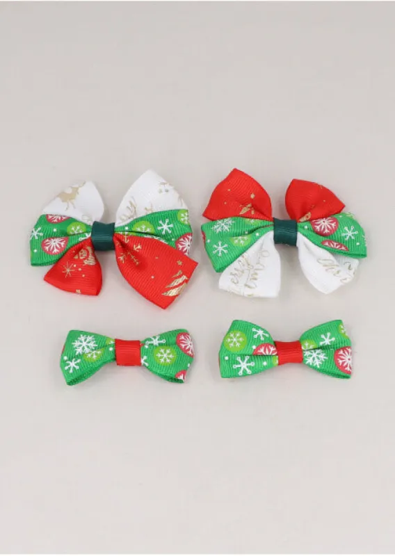 Moño set 2 pares navideños sold by Shasa