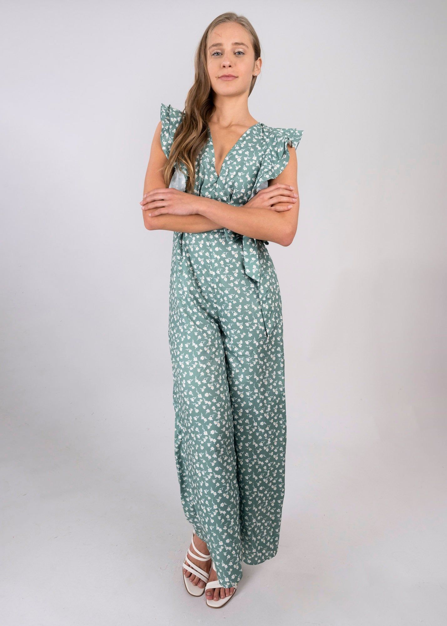 Jumpsuit maxi escote v olán detalle espalda sold by Shasa product image thumbnail 5