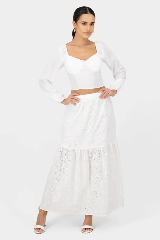 Falda maxi textura flores sold by Shasa