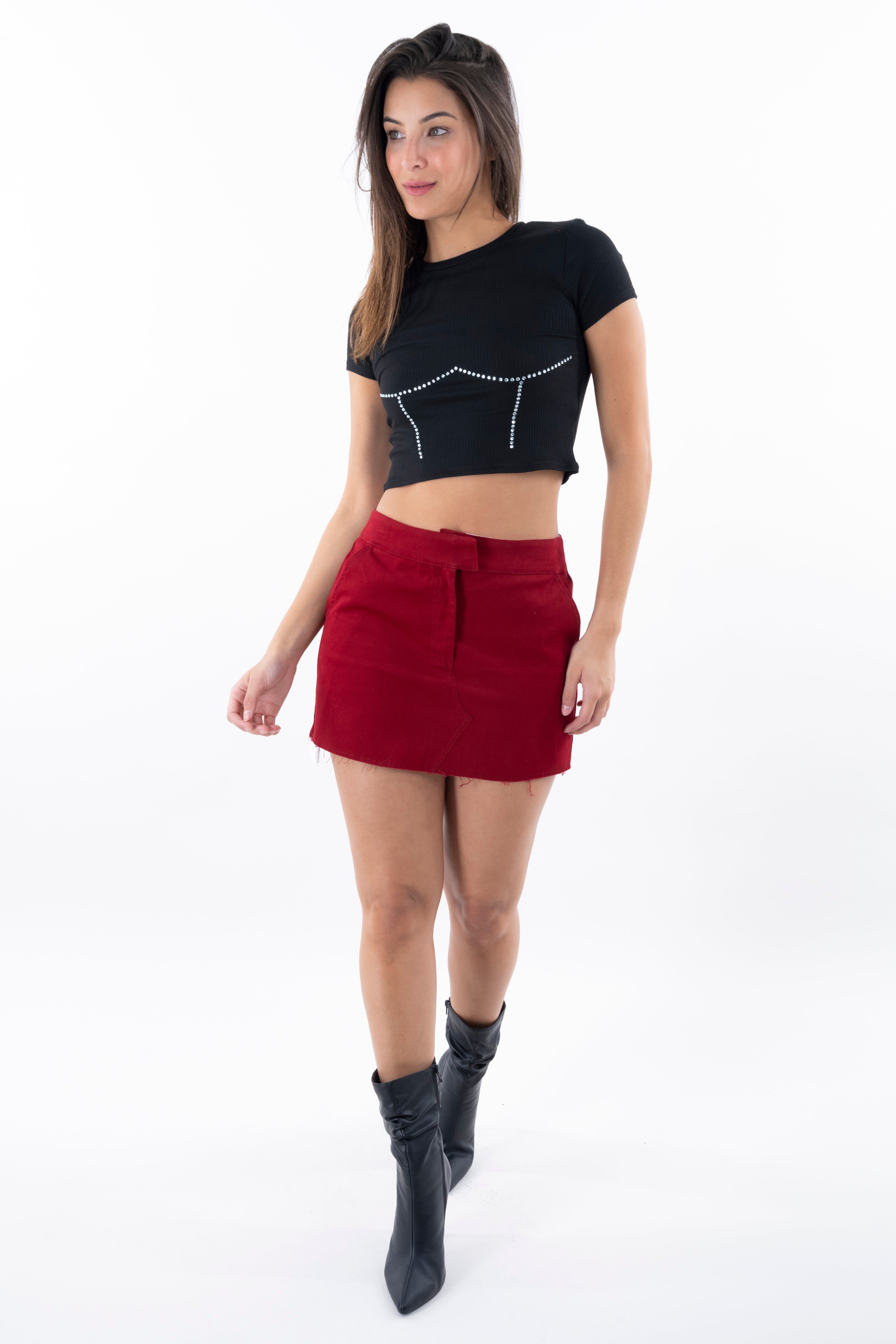 Falda mini bolso lateral flequillos sold by Shasa product image thumbnail 2