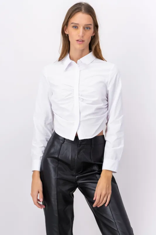 Camisa crop detalle fruncido sold by Shasa