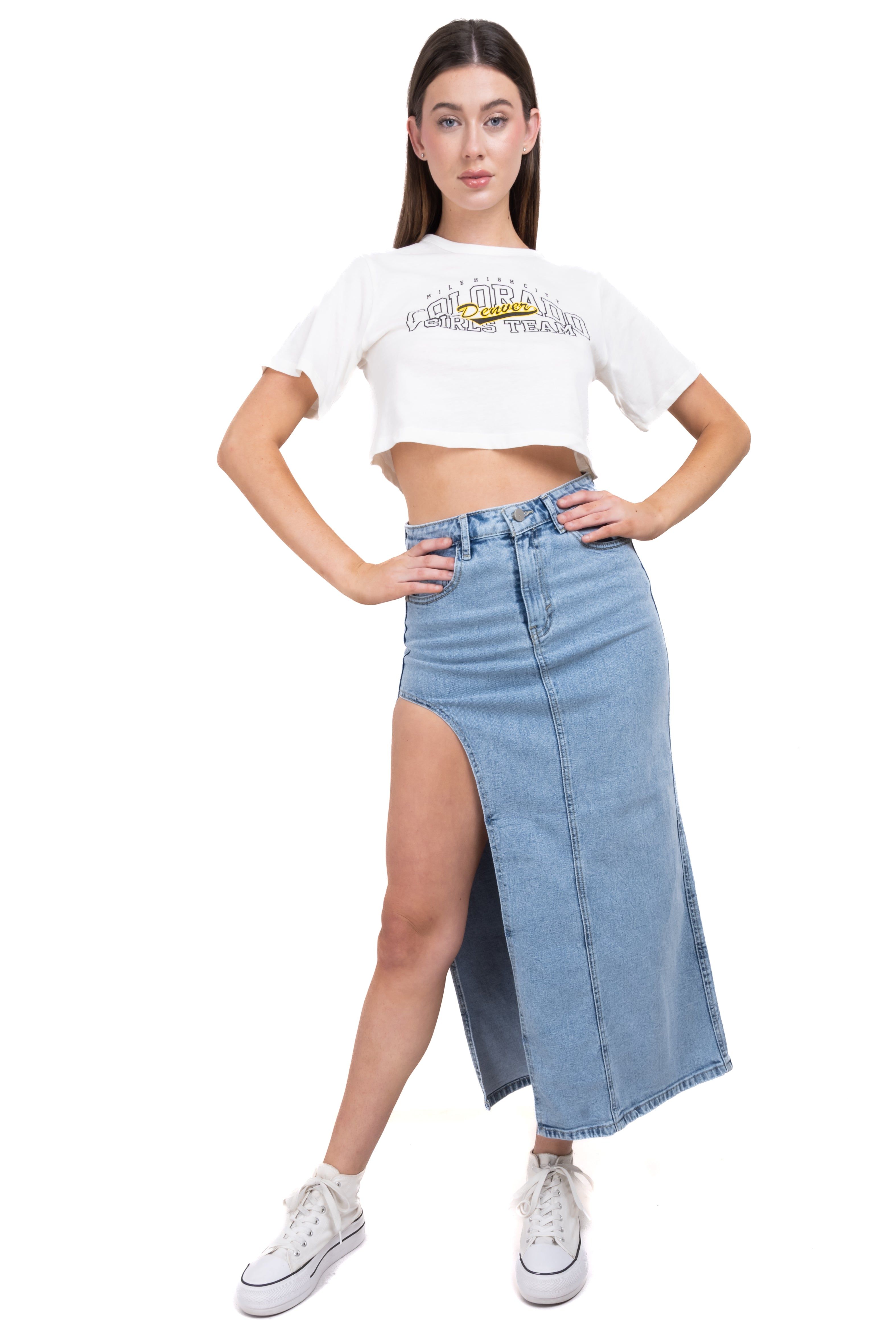 Falda maxi denim abertura sold by Shasa product image thumbnail 2