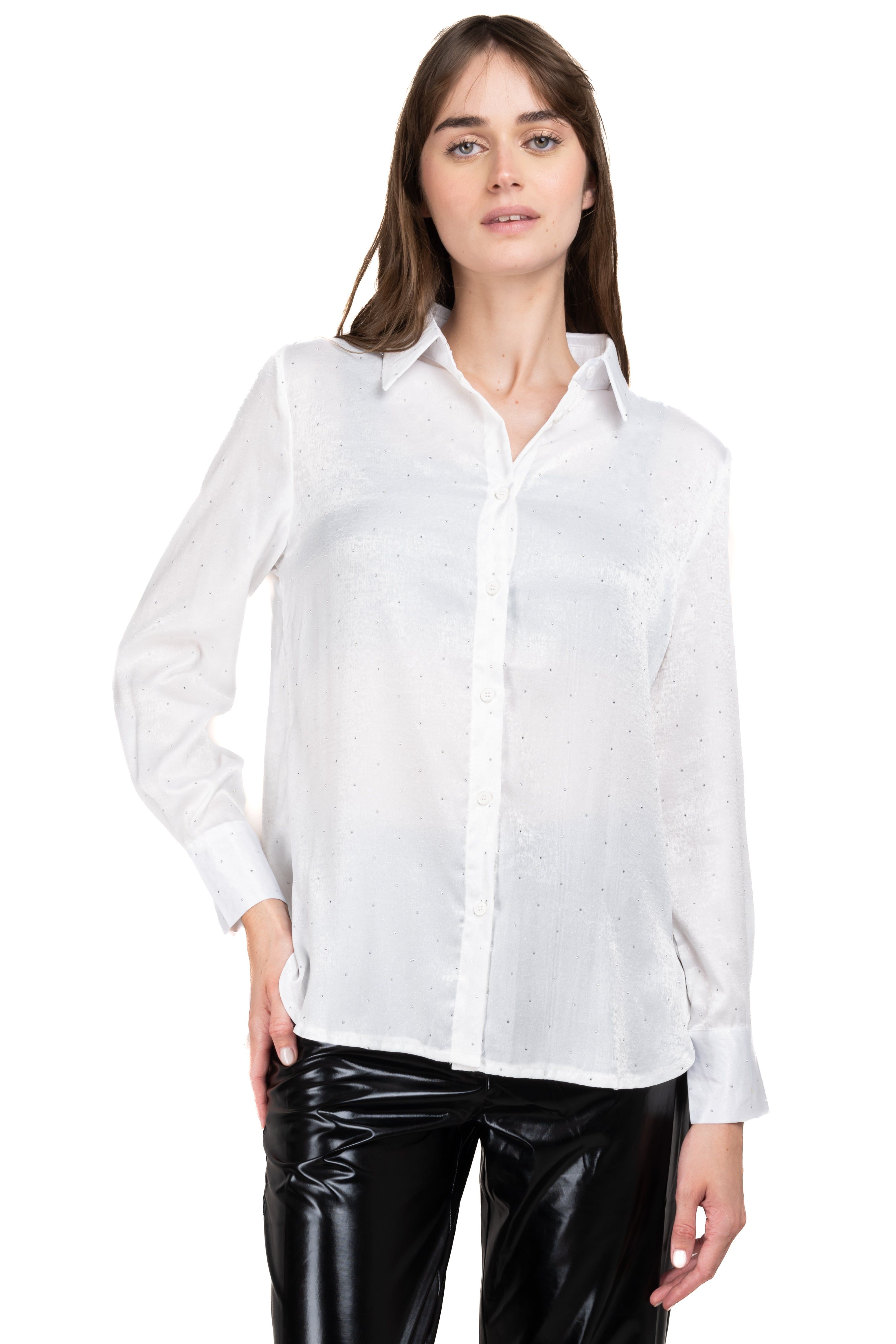 Camisa satinada brillos sold by Shasa