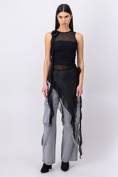 Vestido asimétrico mesh flores sold by Shasa product image thumbnail 2