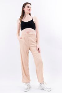 Pantalón recto cintura elástica sold by Shasa