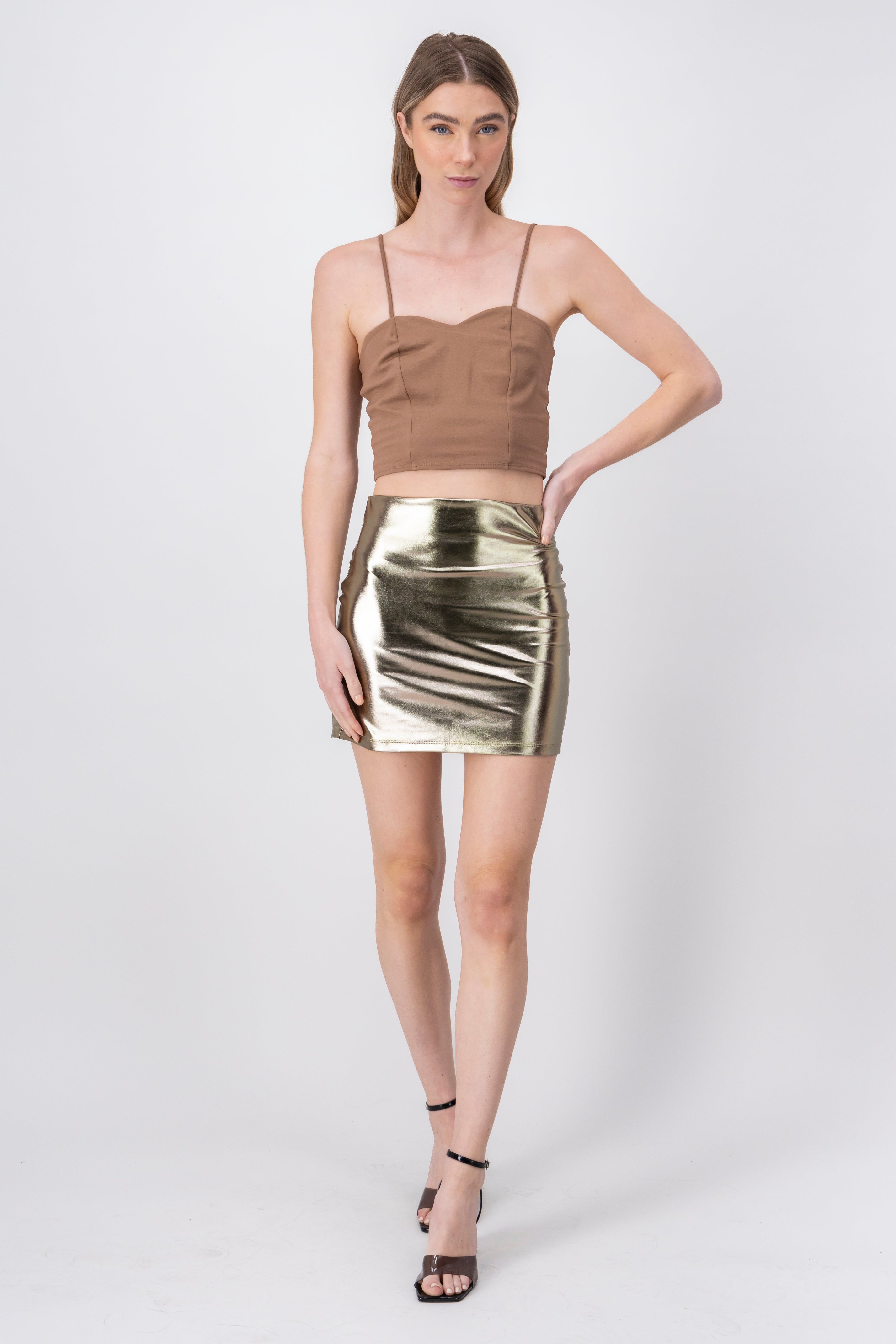 Falda mini metalica sold by Shasa