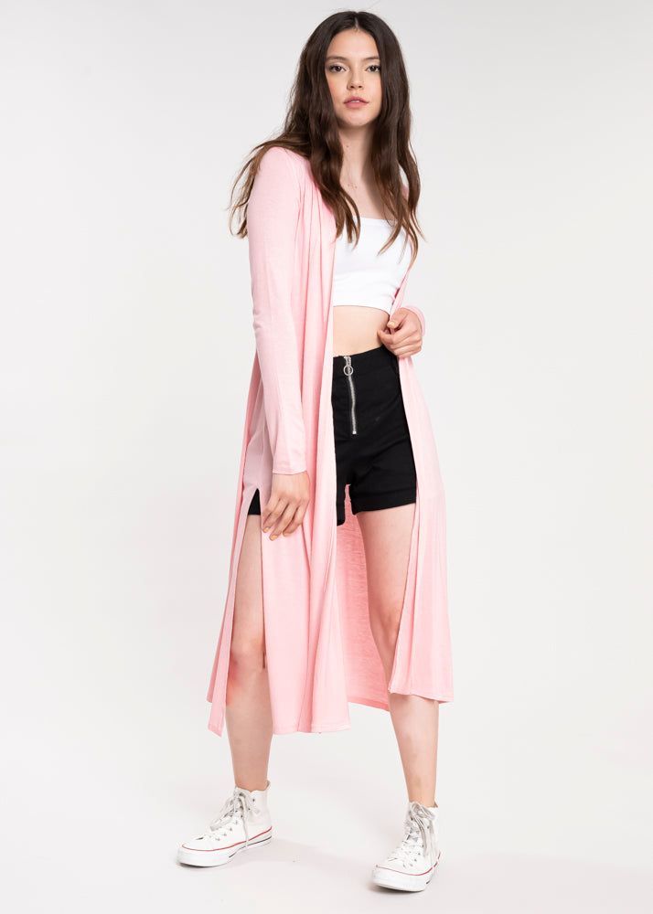 Cárdigan largo aberturas laterales sold by Shasa