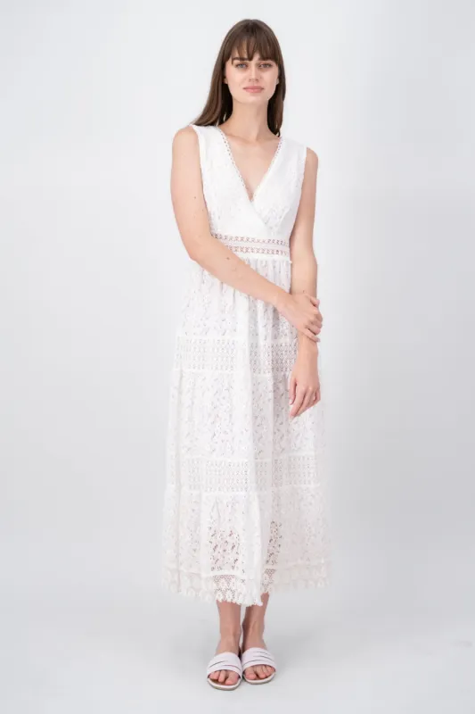 Vestido maxi encaje escote en V Hypsters sold by Shasa