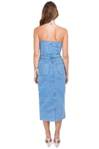 Vestido midi denim abertura sold by Shasa
