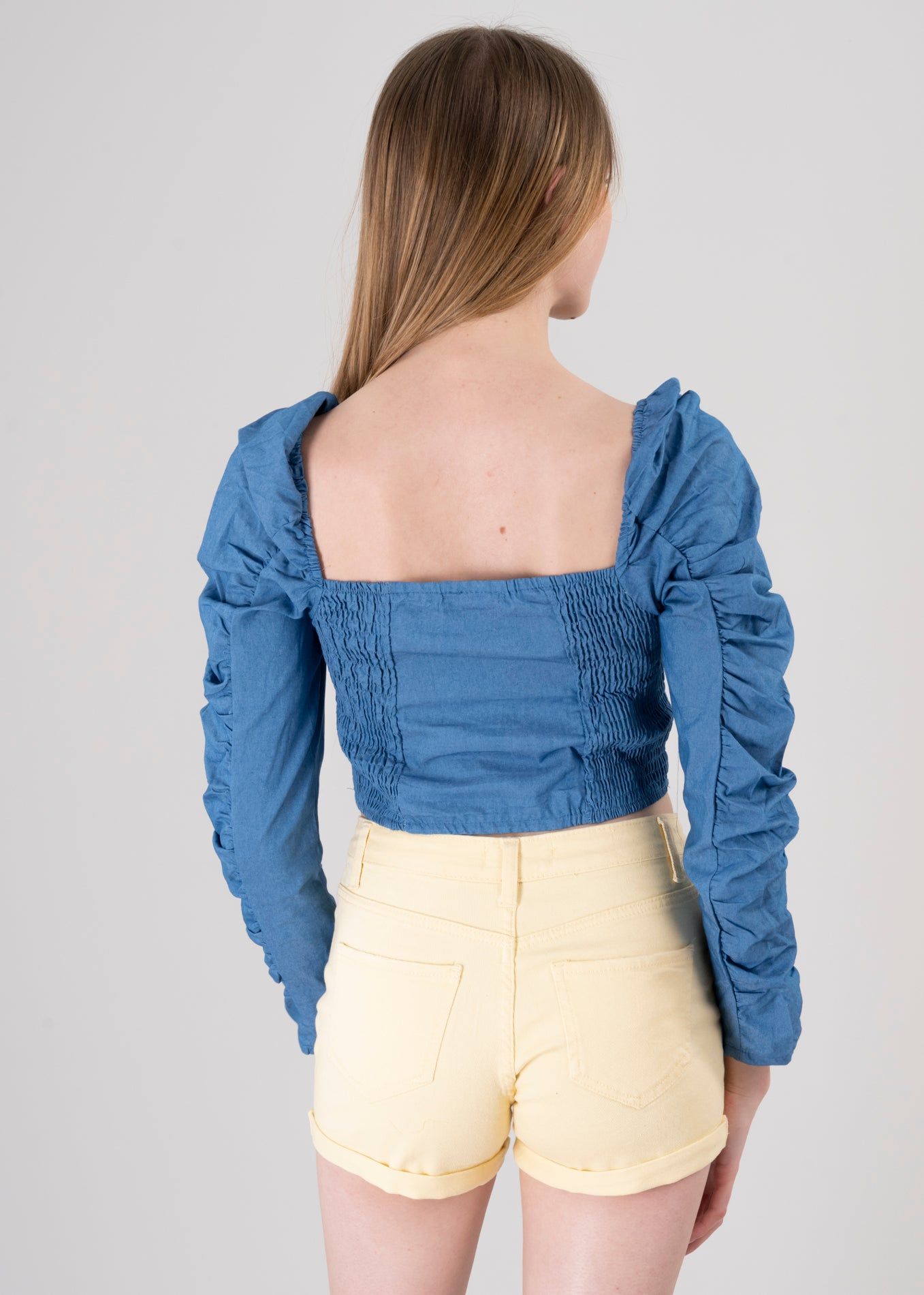 Blusa manga larga plisado denim sold by Shasa product image thumbnail 4