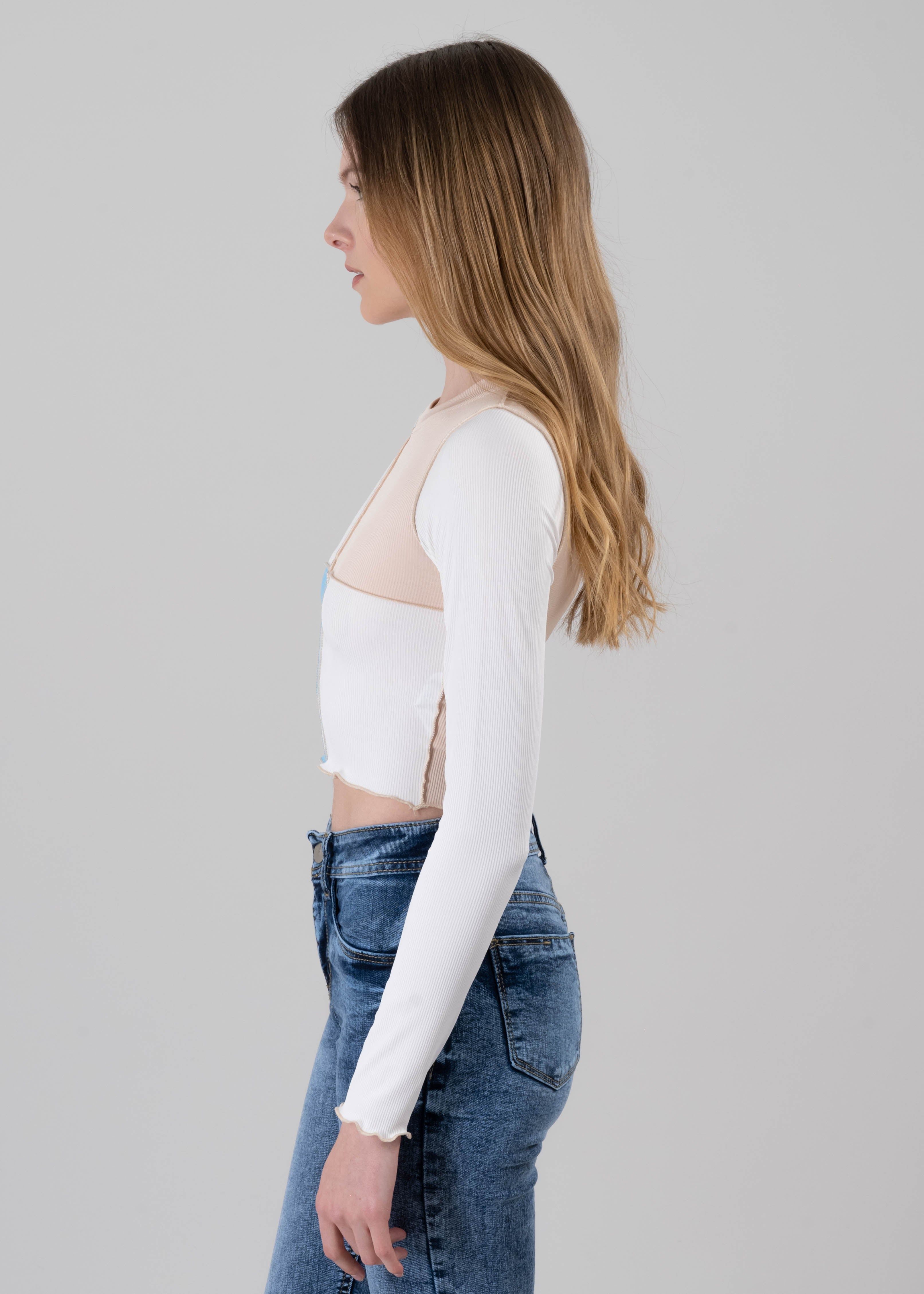 Blusa bicolor manga larga sold by Shasa product image thumbnail 3