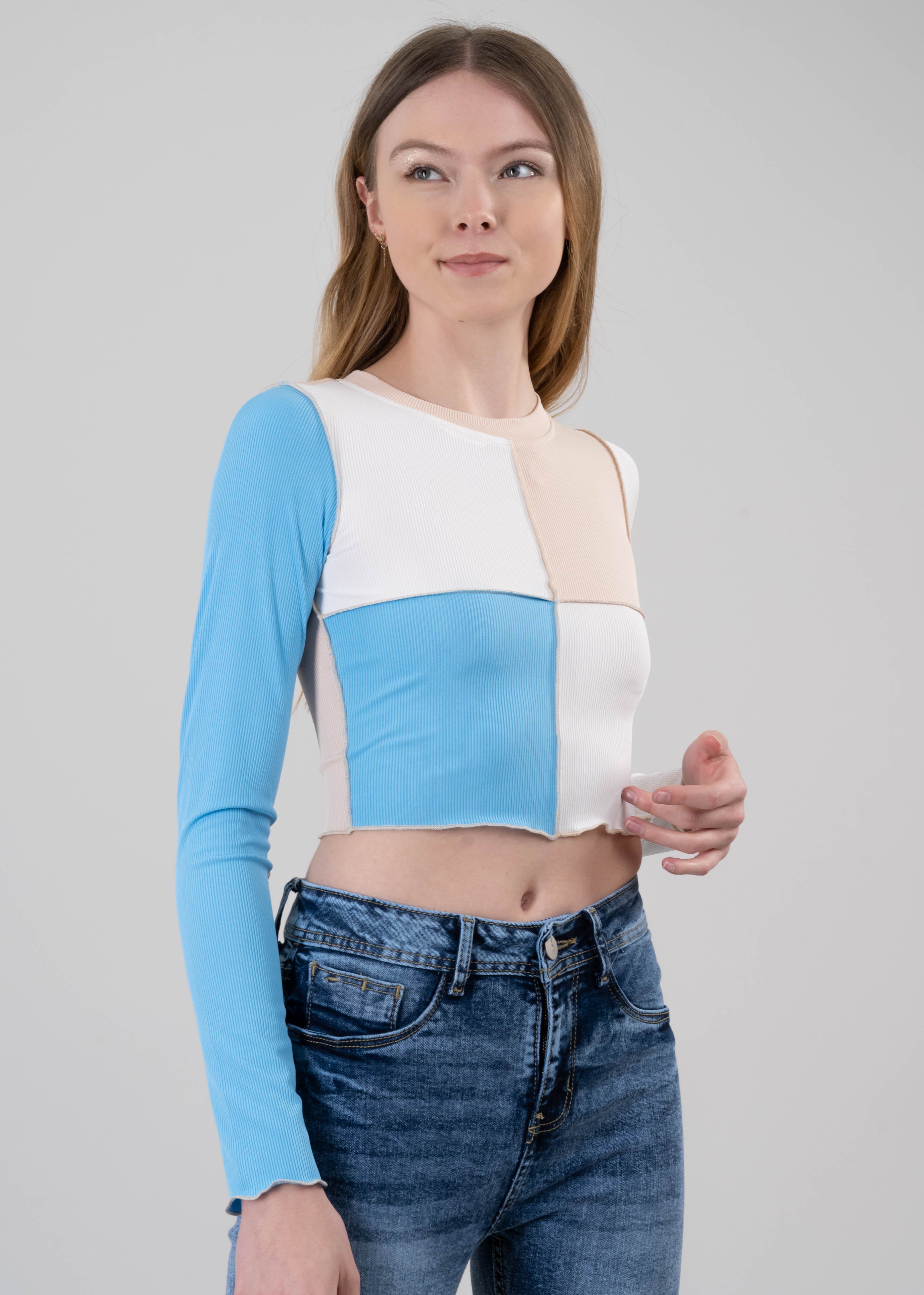 Blusa bicolor manga larga sold by Shasa product image thumbnail 5