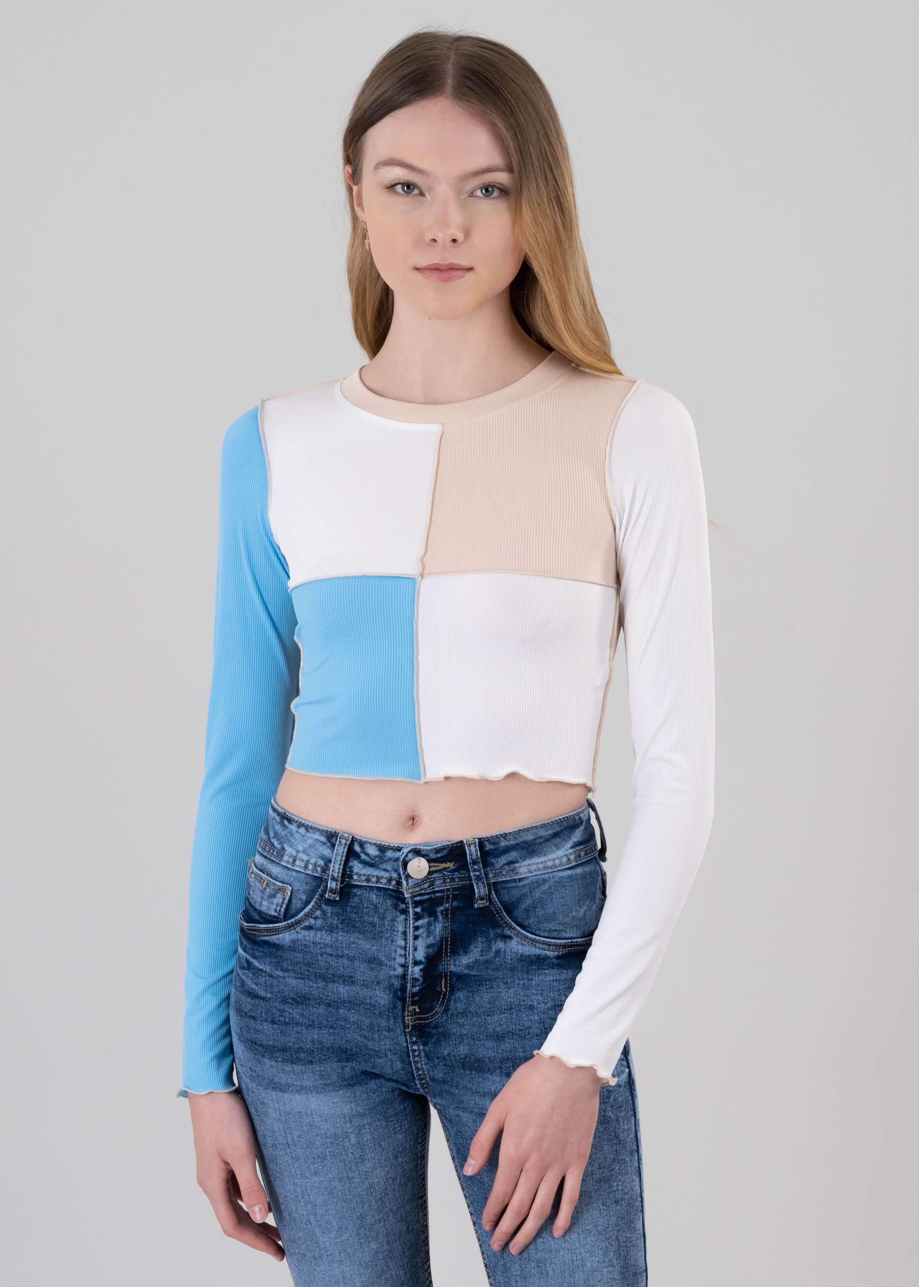 Blusa bicolor manga larga sold by Shasa product image thumbnail 2
