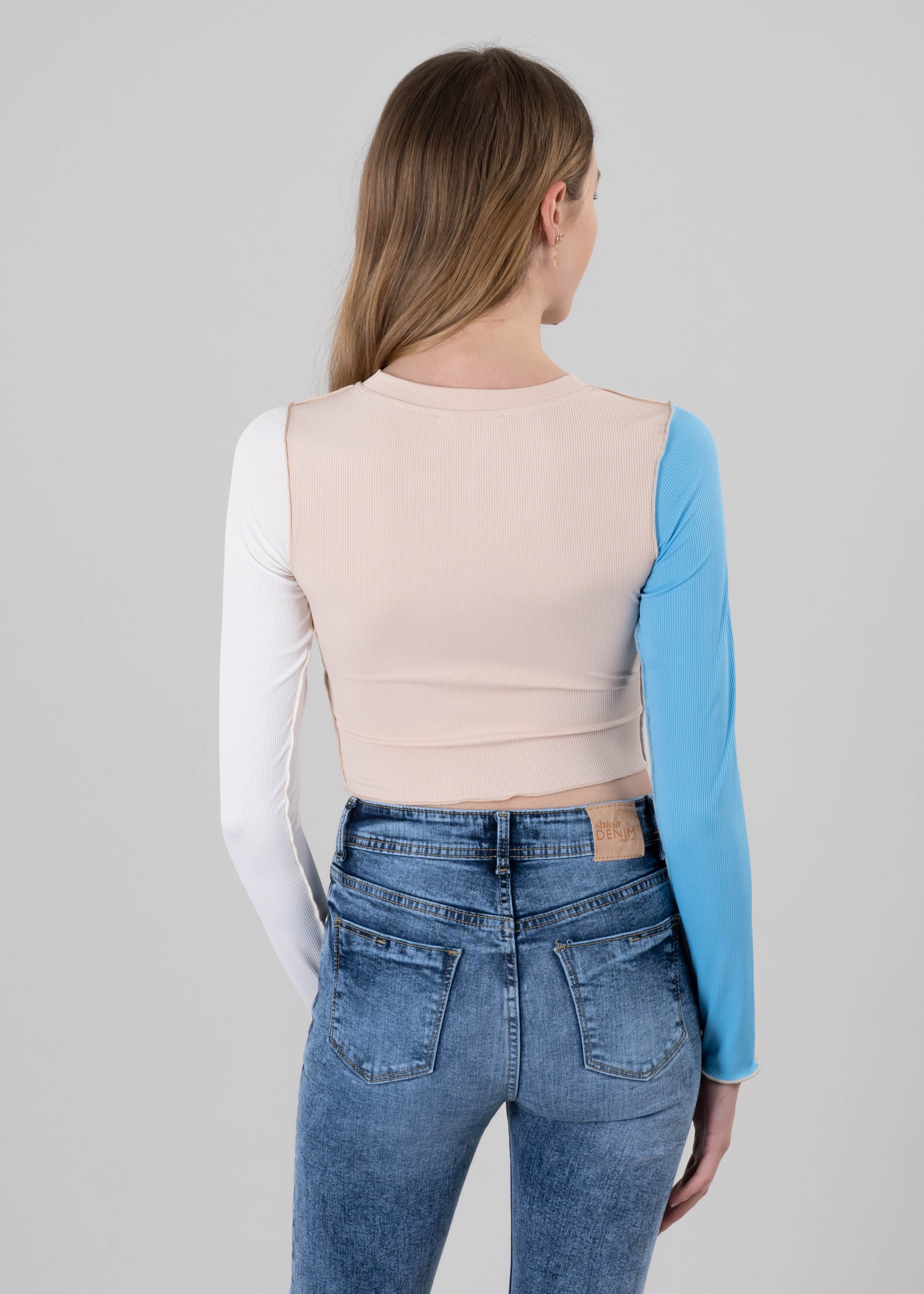 Blusa bicolor manga larga sold by Shasa product image thumbnail 4