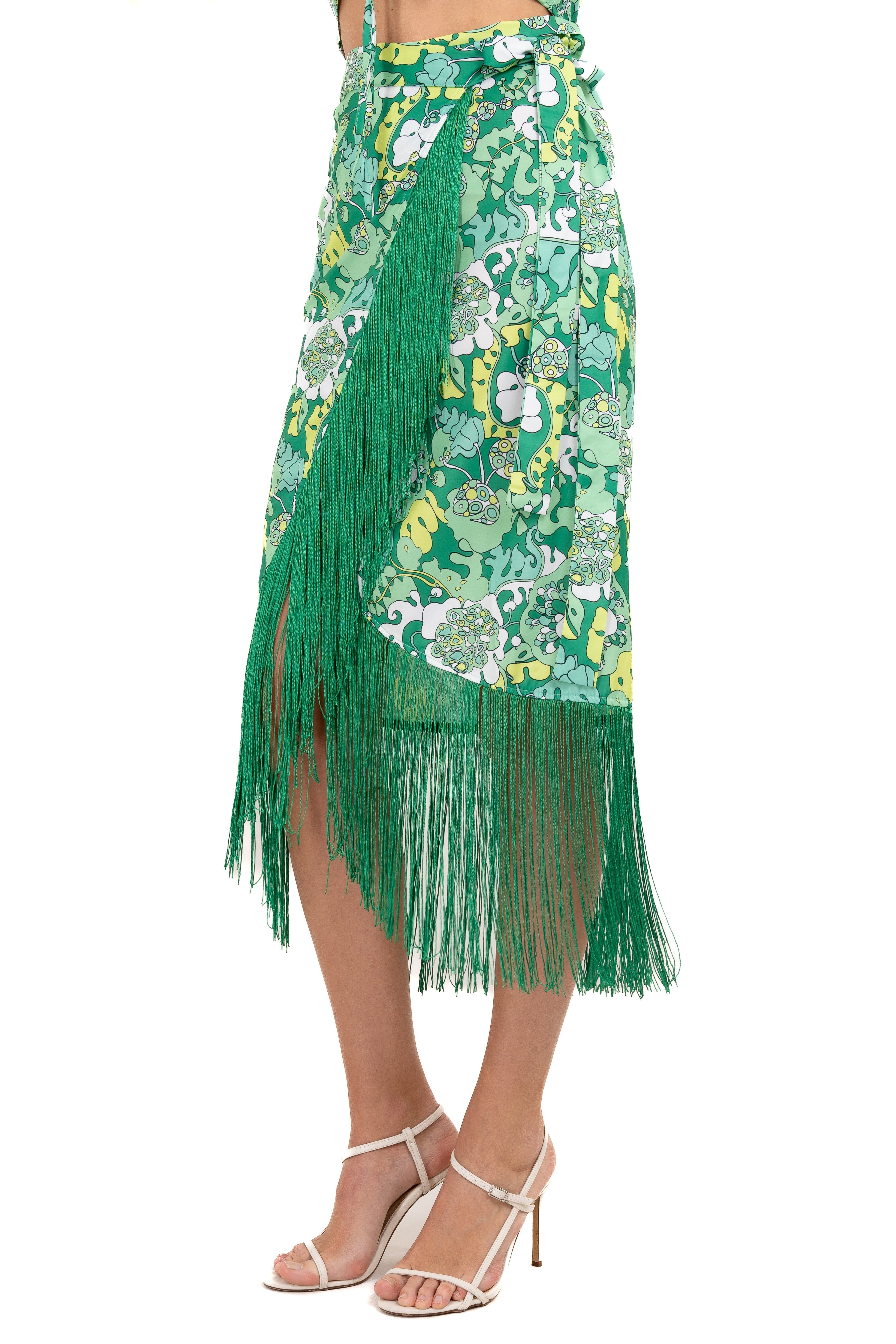 Falda midi flores retro flecos sold by Shasa product image thumbnail 3