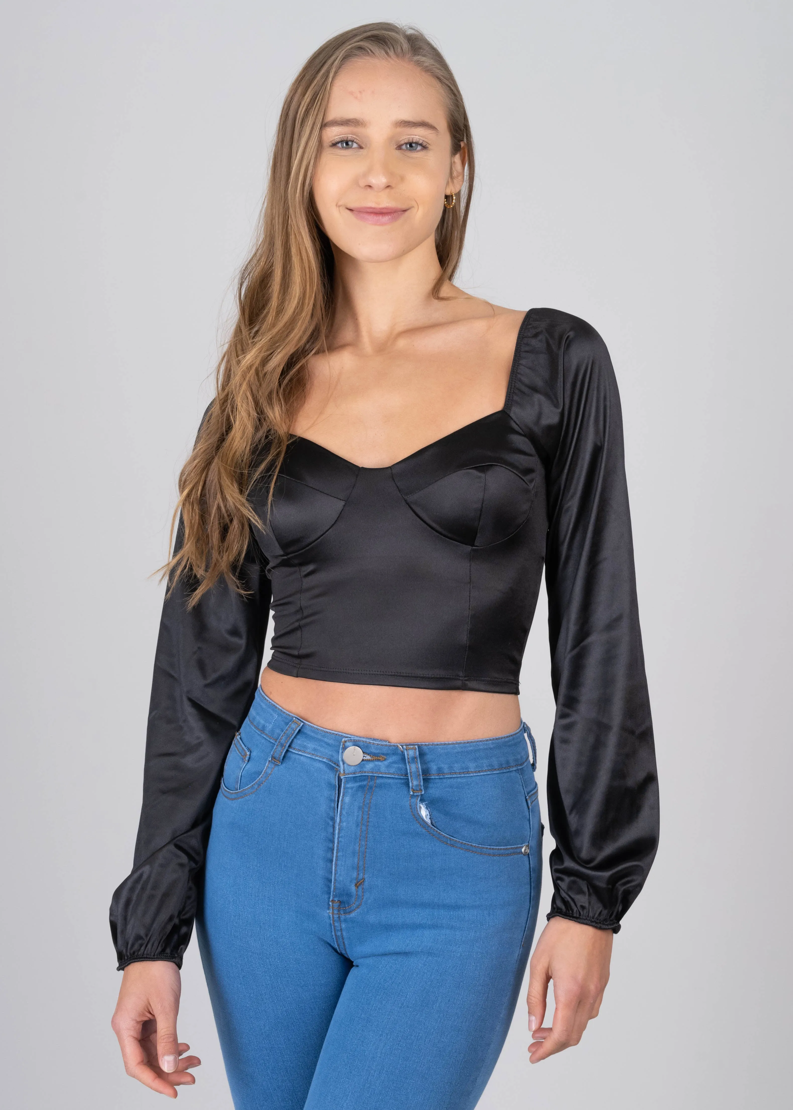 Blusa crop bustier satín sold by Shasa product image thumbnail 2