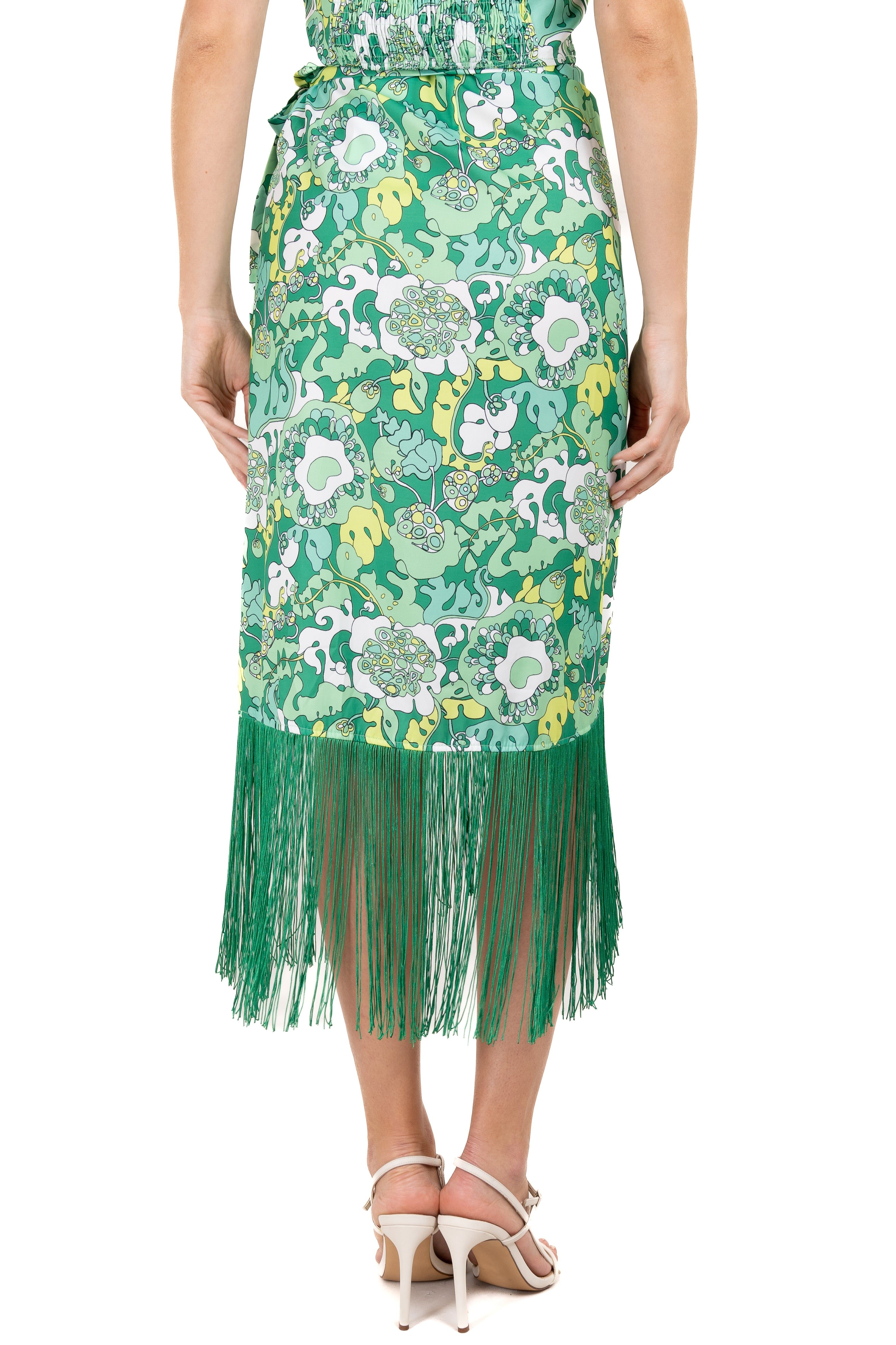 Falda midi flores retro flecos sold by Shasa product image thumbnail 4