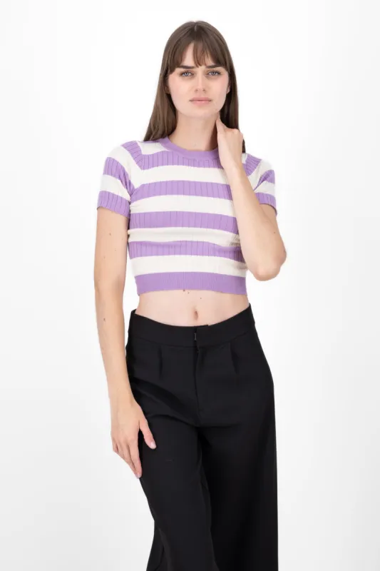 Top tejido manga corta rayas sold by Shasa