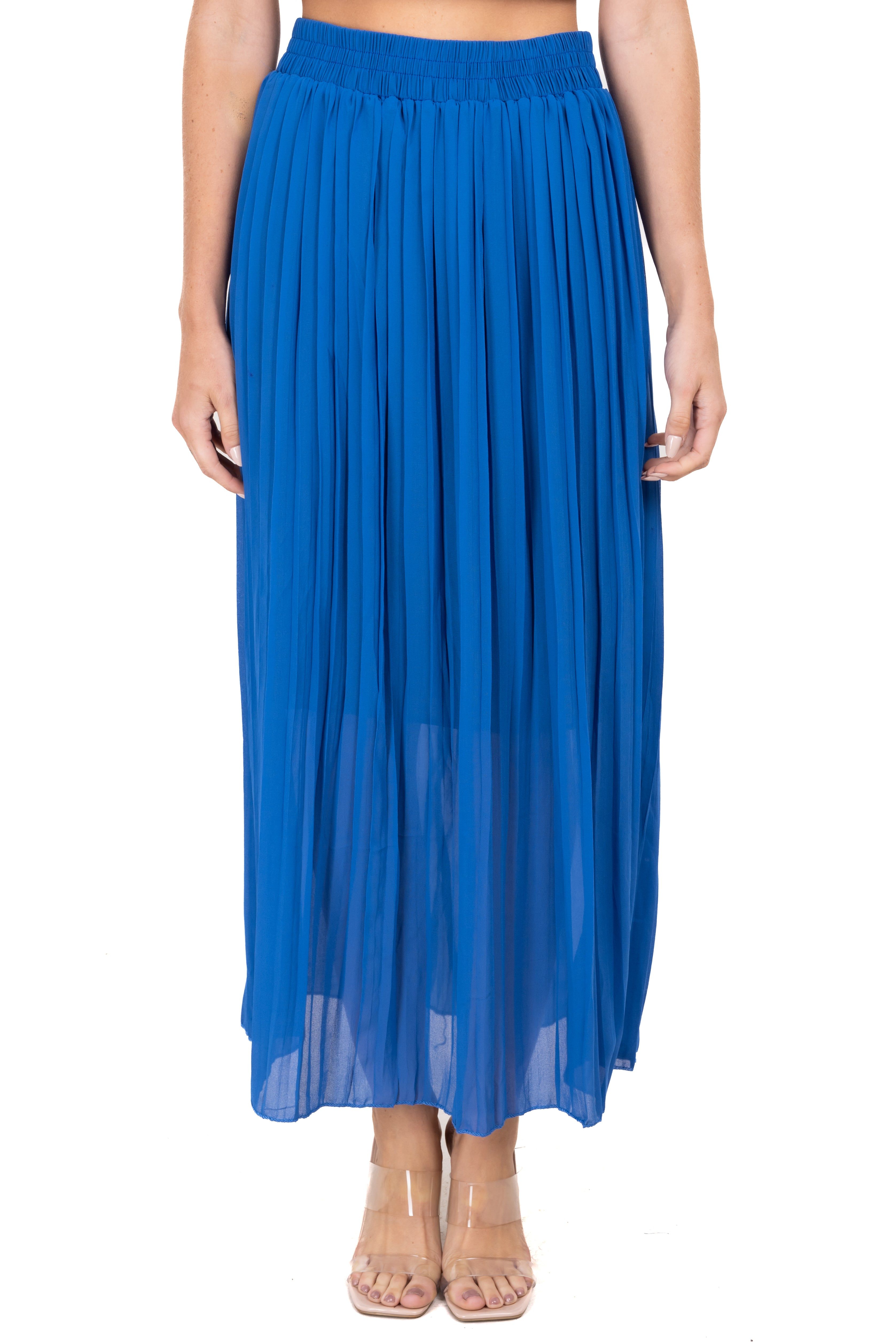 Falda midi tableada mesh sold by Shasa